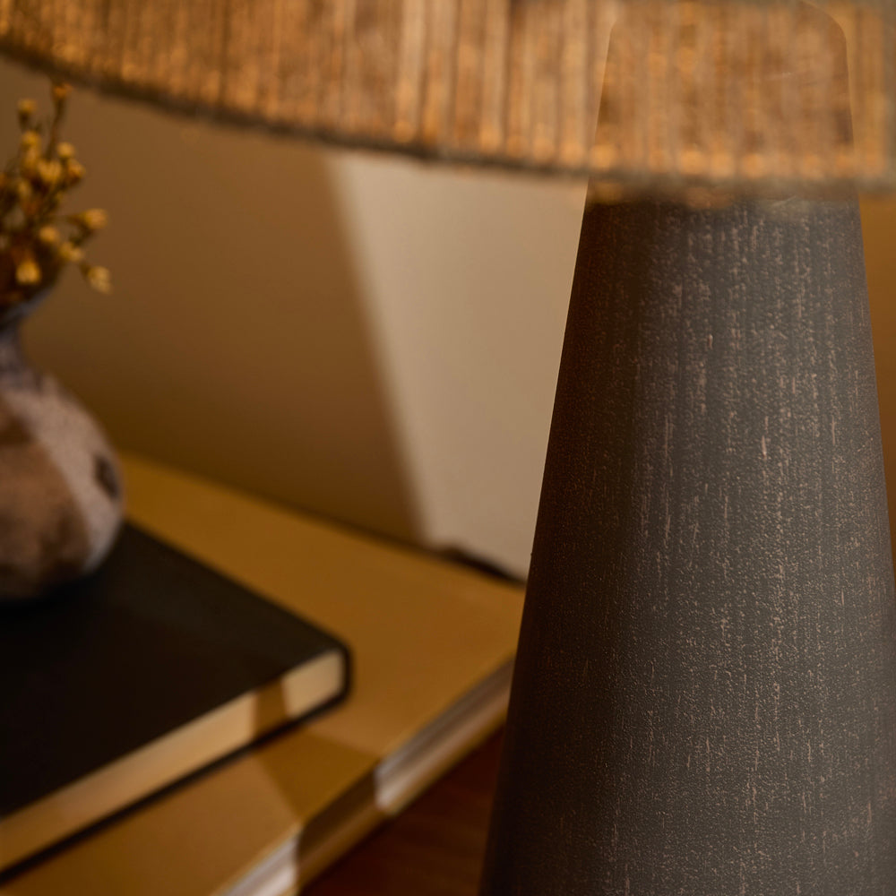 Plain Brown Lighting - Purbeck Hemp String Table Lamp Espresso Brown Yard