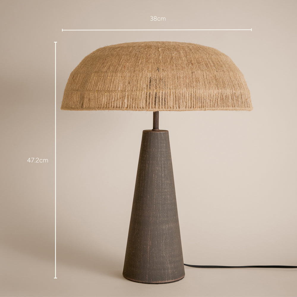Plain Brown Lighting - Purbeck Hemp String Table Lamp Espresso Brown Yard