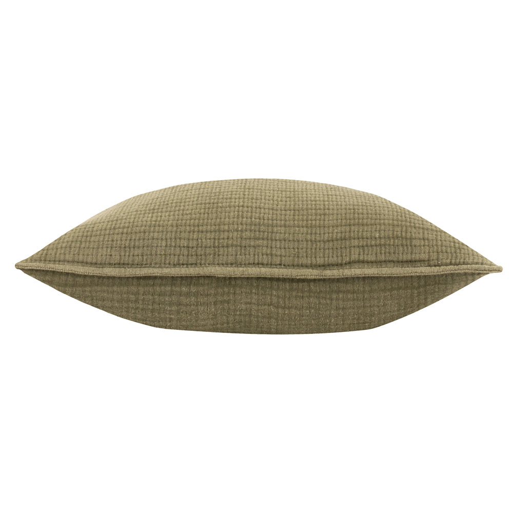 Plain Green Cushions - Ribble  Fibre Filled Cushion Khaki Yard