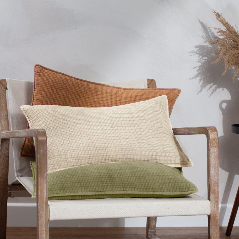 Plain Green Cushions - Ribble  Fibre Filled Cushion Khaki Yard