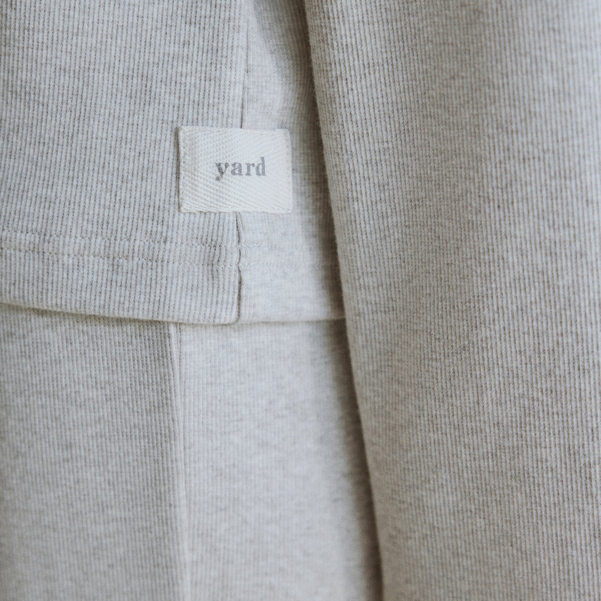 Plain Beige Ladies Loungewear - Relaxed Ribbed Cotton Rich Top Oatmeal Yard