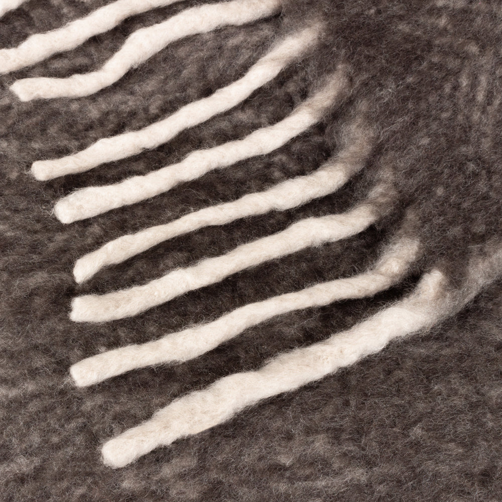 Herringbone Black Throws - Rawton Ombre  Throw Flint/Black Yard