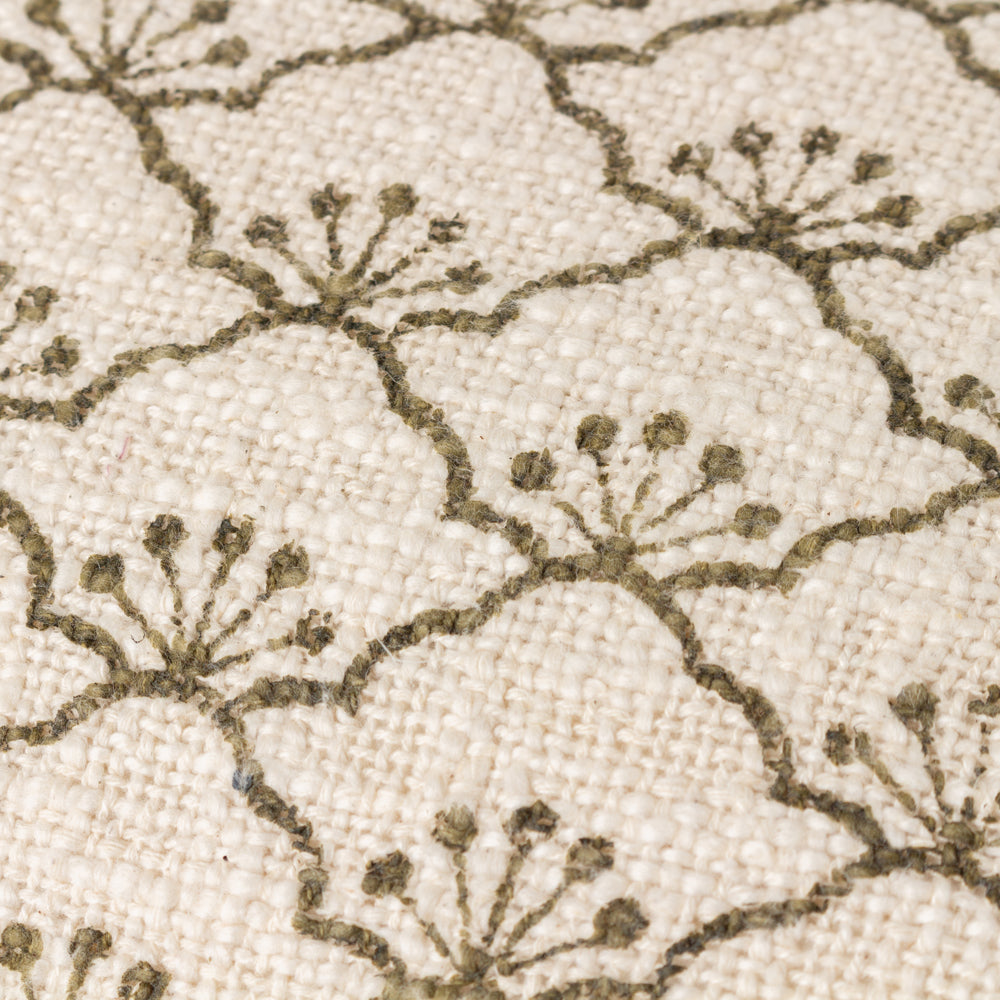 Floral Green Cushions - Saku  Cushion Cover Olive Yard