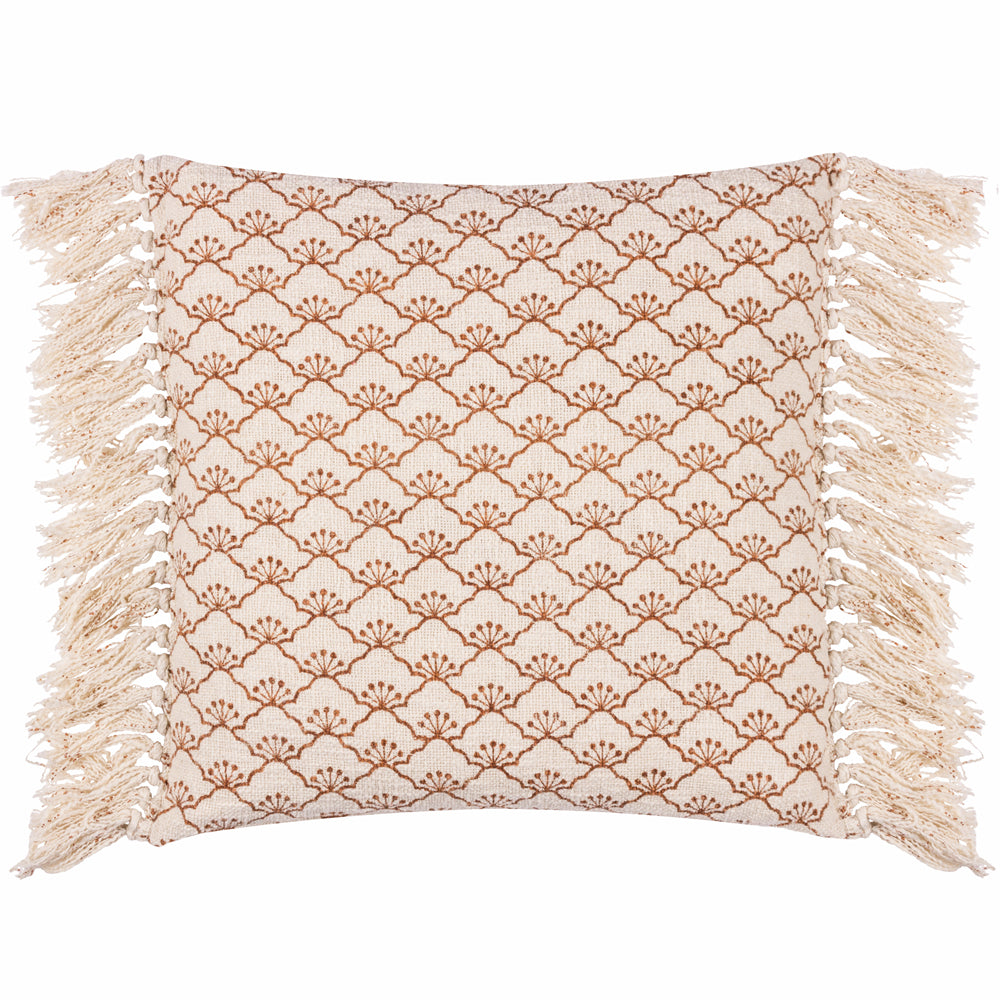 Floral Brown Cushions - Saku  Cushion Cover Pecan Yard