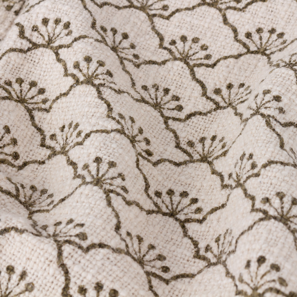 Floral Green Throws - Saku  Throw Olive Yard
