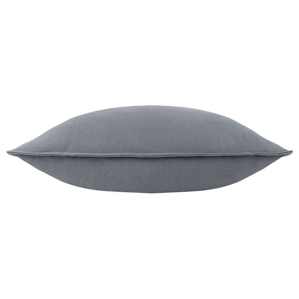 Plain Blue Cushions - Slub Cotton  Polyester Filled Cushion Denim Yard