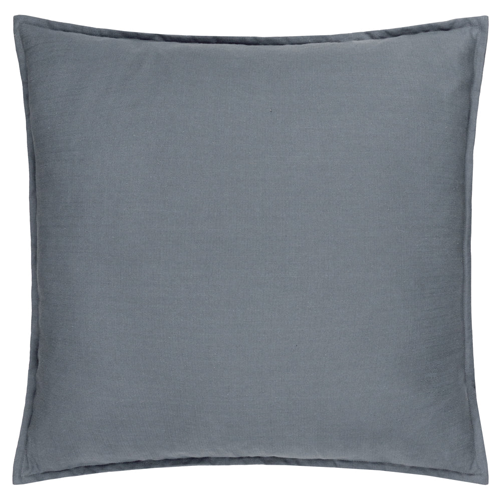 Plain Blue Cushions - Slub Cotton  Polyester Filled Cushion Denim Yard