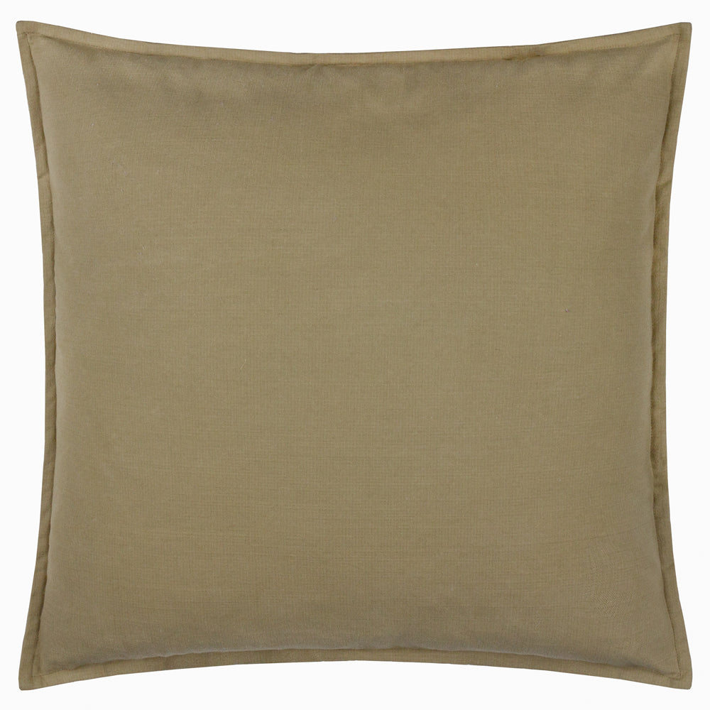 Plain Green Cushions - Slub Cotton  Polyester Filled Cushion Moss Yard