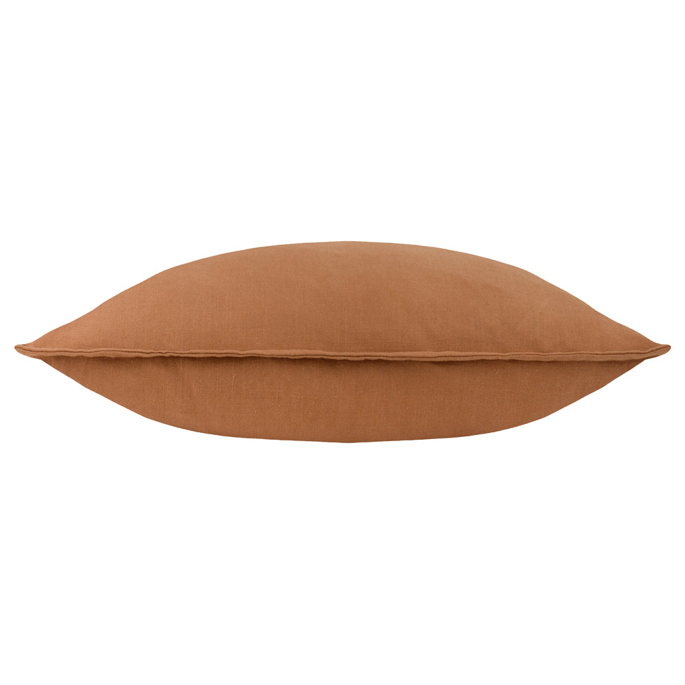 Plain Orange Cushions - Slub Cotton  Polyester Filled Cushion Toffee Yard