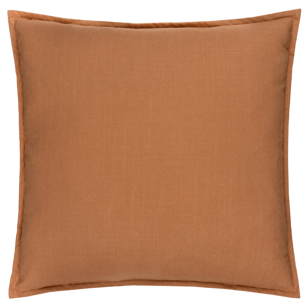 Plain Orange Cushions - Slub Cotton  Polyester Filled Cushion Toffee Yard