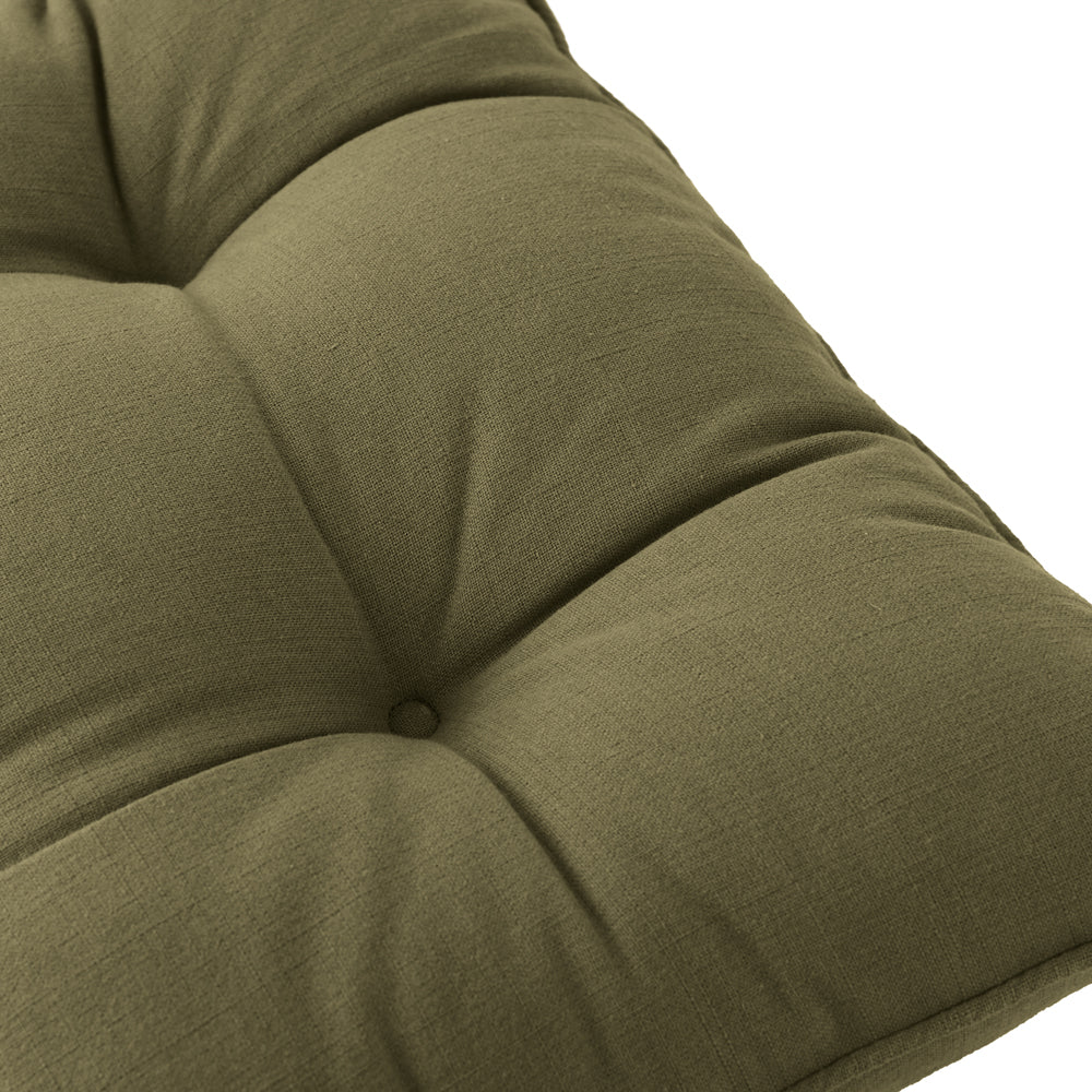 Plain Green Cushions - Slub Cotton 2 Pack Seat Pads Lichen Yard