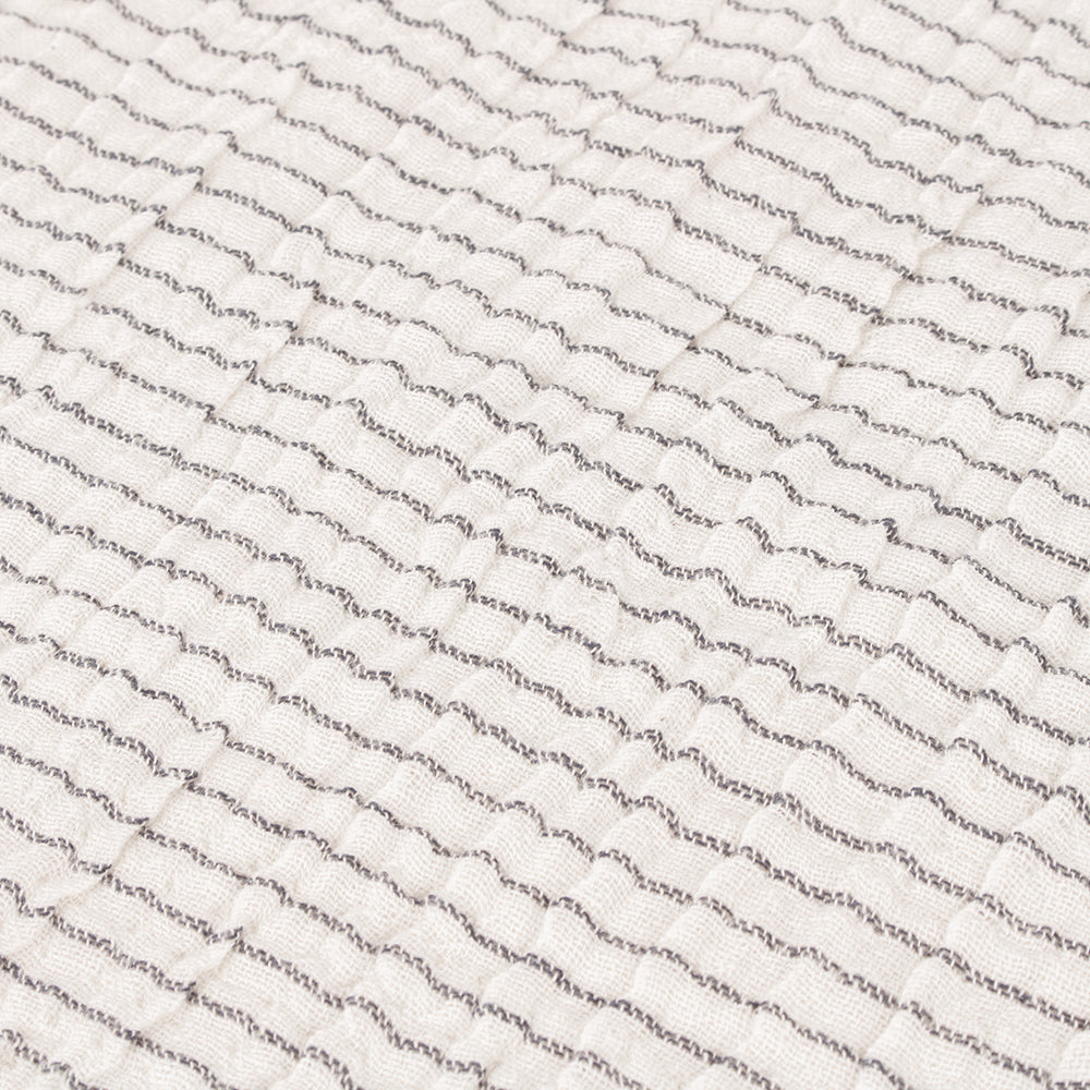 Striped Beige Throws - Skye Sherpa  Throw Natural/Ink Yard