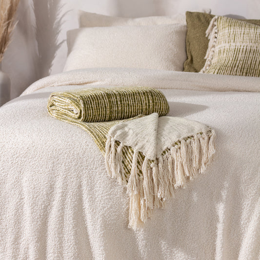 Abstract Green Throws - Sono Ink  Throw Olive Yard