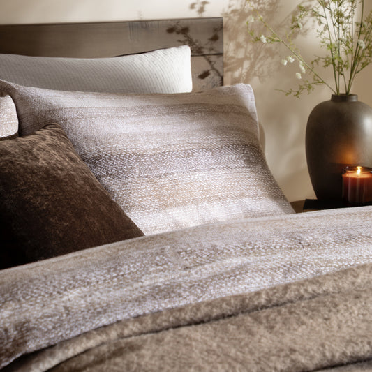 Striped Beige Bedding - Swift Brushed Cotton Duvet Cover Set Natural Yard