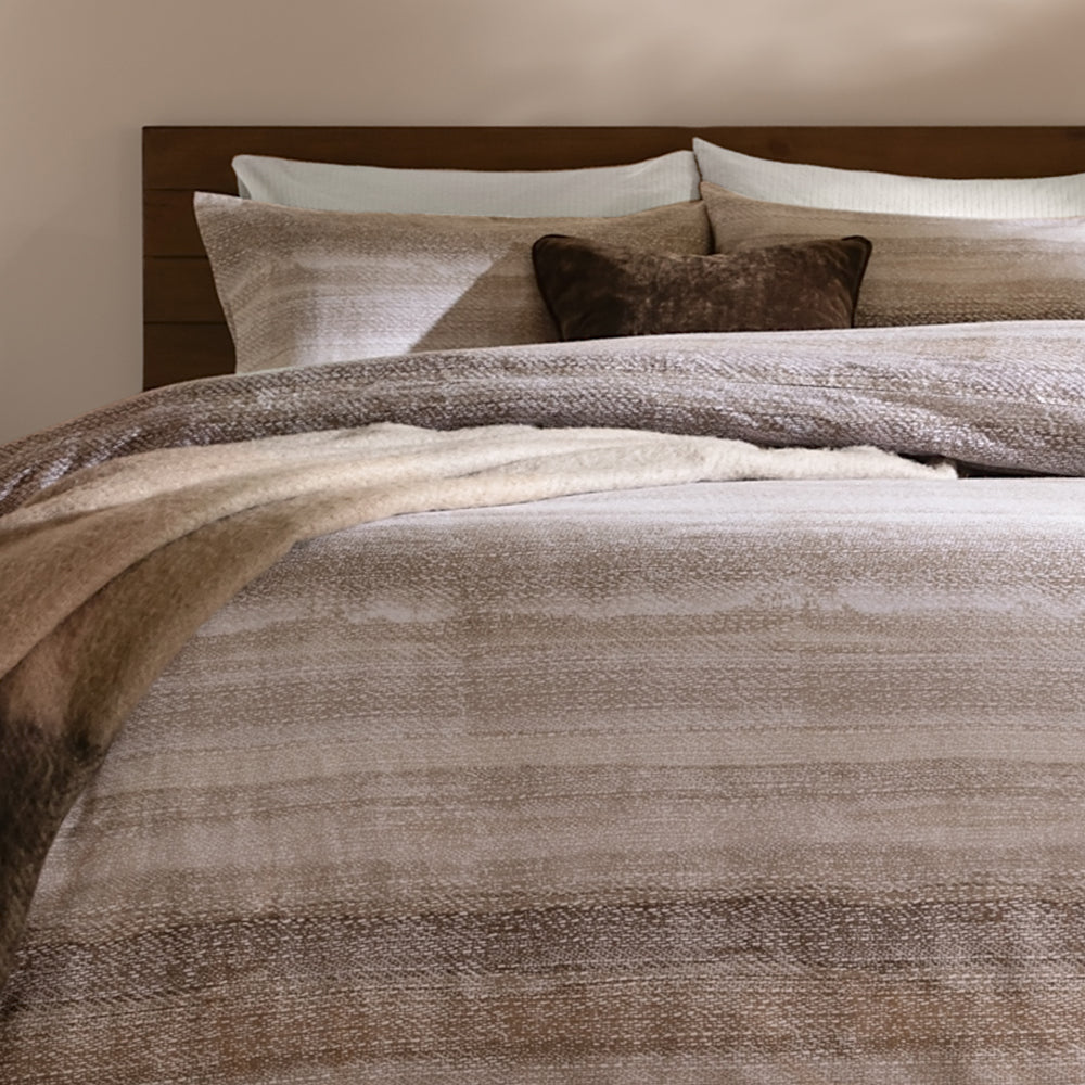Striped Beige Bedding - Swift Brushed Cotton Duvet Cover Set Natural Yard