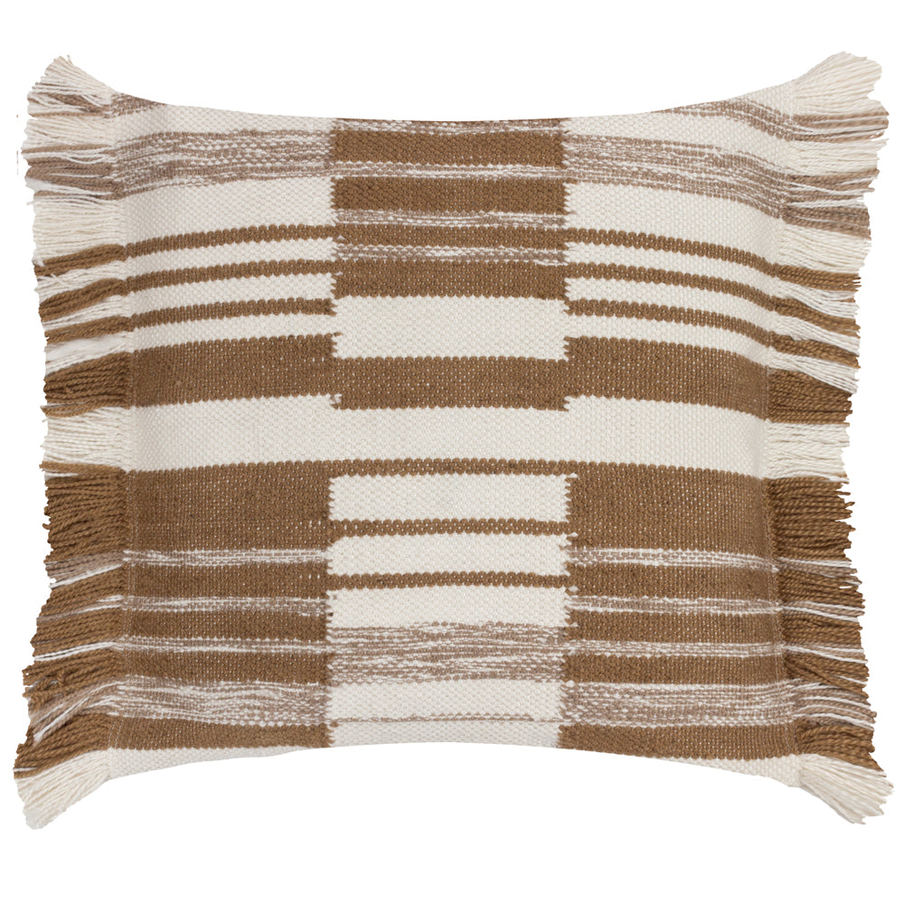 Striped Orange Cushions - Torode Woven Polyester Filled Cushion Baked Earth Yard