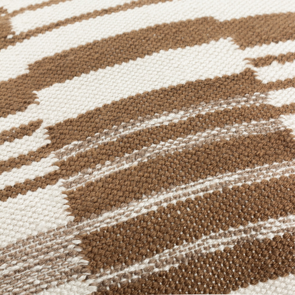 Striped Orange Cushions - Torode Woven Polyester Filled Cushion Baked Earth Yard