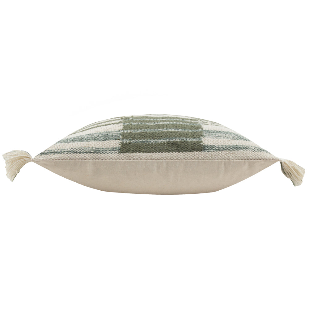 Striped Green Cushions - Torode Woven Polyester Filled Cushion Sage Yard