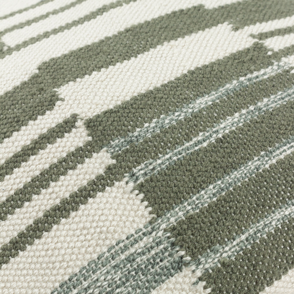 Striped Green Cushions - Torode Woven Polyester Filled Cushion Sage Yard