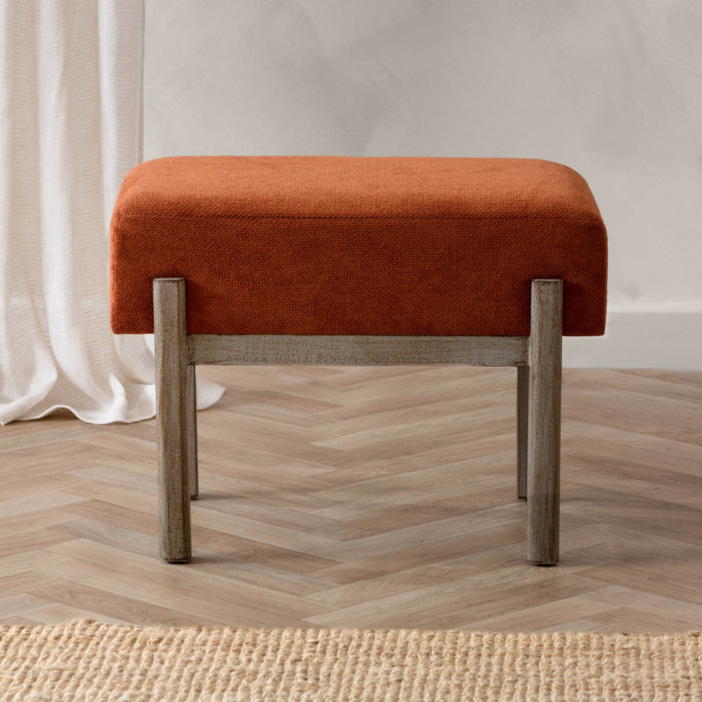 Plain Orange Furniture - Trenton Wooden Footstool Pecan Yard