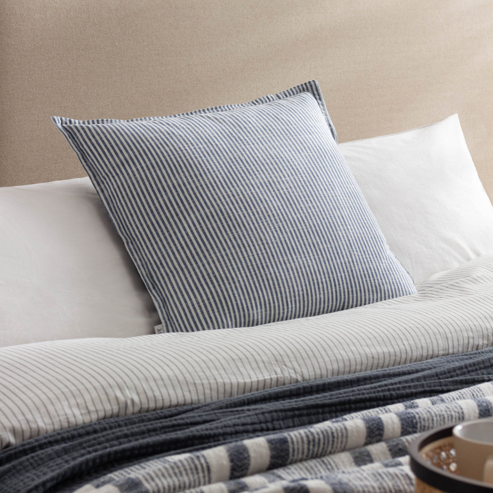 Truro Striped 100% Cotton Cushion Skyline