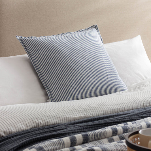 Truro Striped 100% Cotton Cushion Skyline