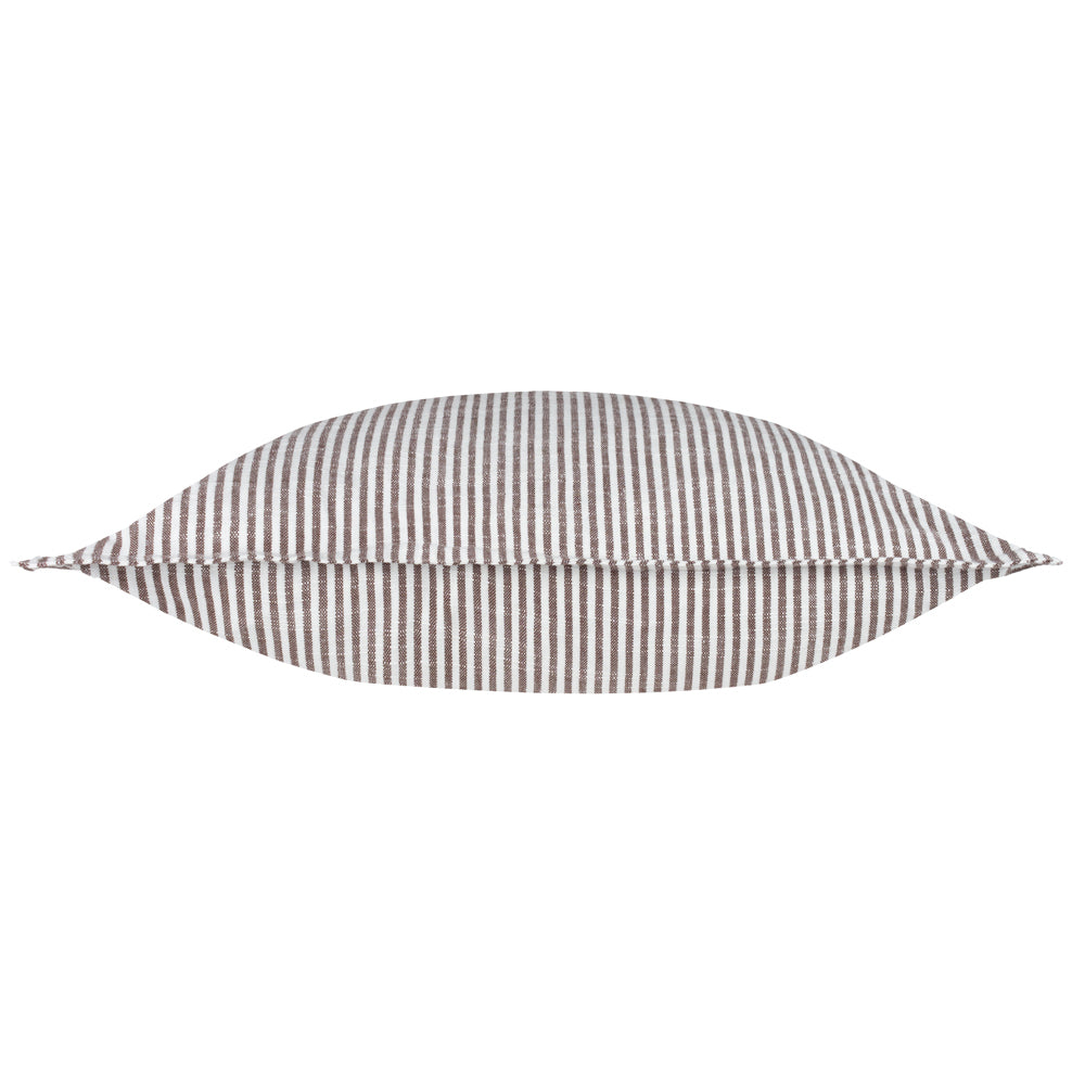 Striped Brown Cushions - Truro Striped 100% Cotton Polyester Filled Cushion Chocolate Yard