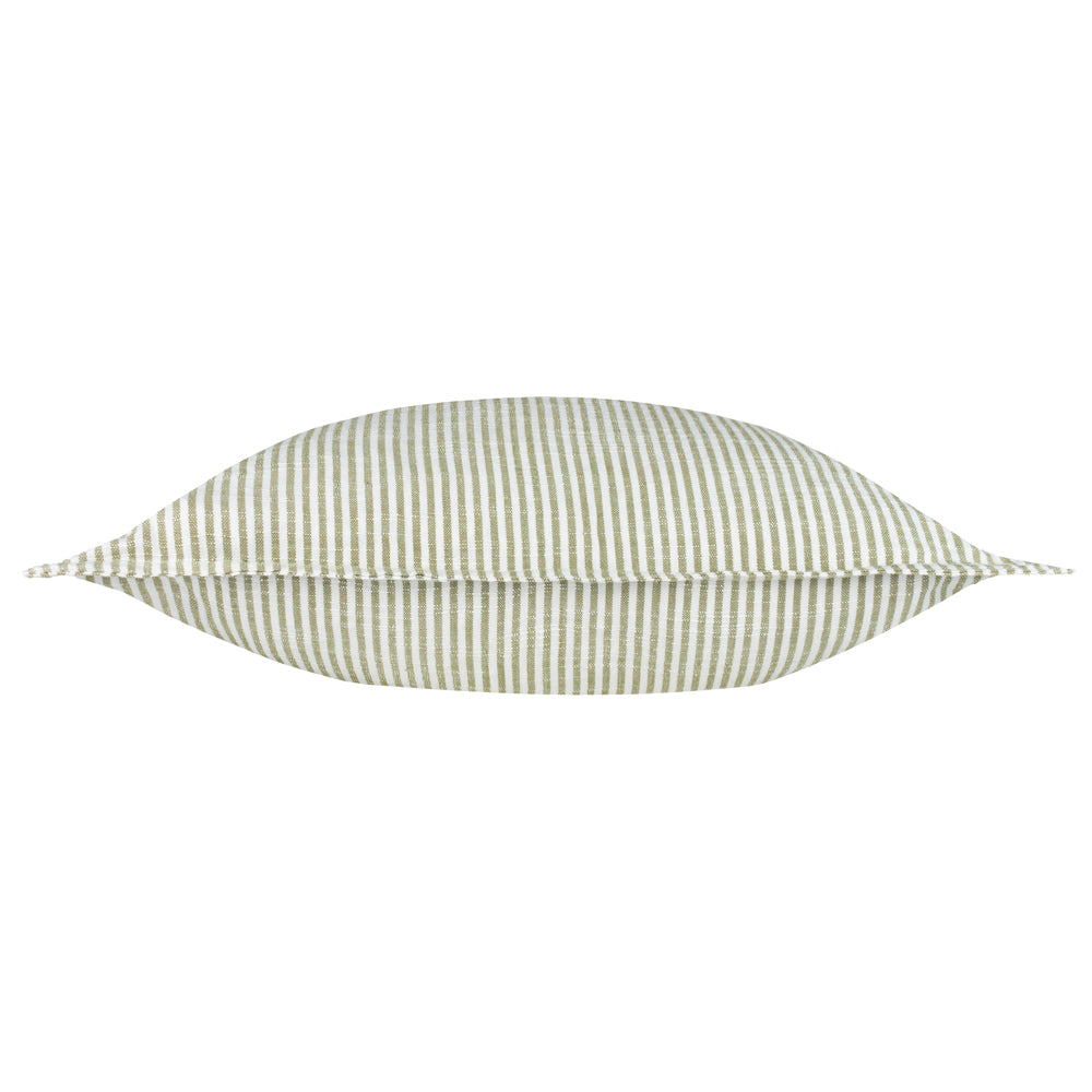 Striped Green Cushions - Truro Striped 100% Cotton Polyester Filled Cushion Moss Yard