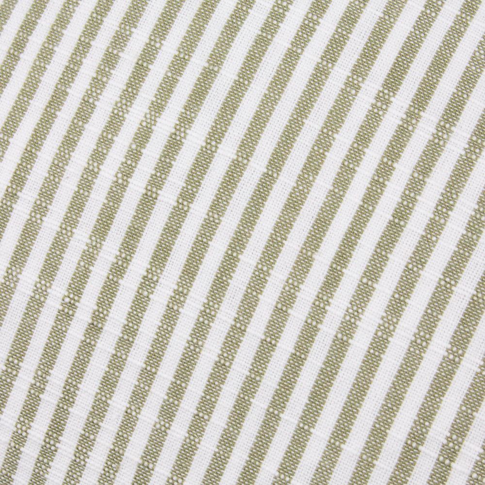 Striped Green Cushions - Truro Striped 100% Cotton Polyester Filled Cushion Moss Yard