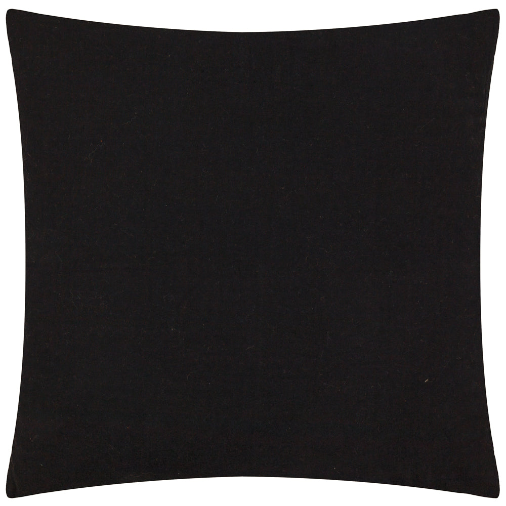 Geometric Black Cushions - Tryfan Textured Cotton Polyester Filled Cushion Black Yard