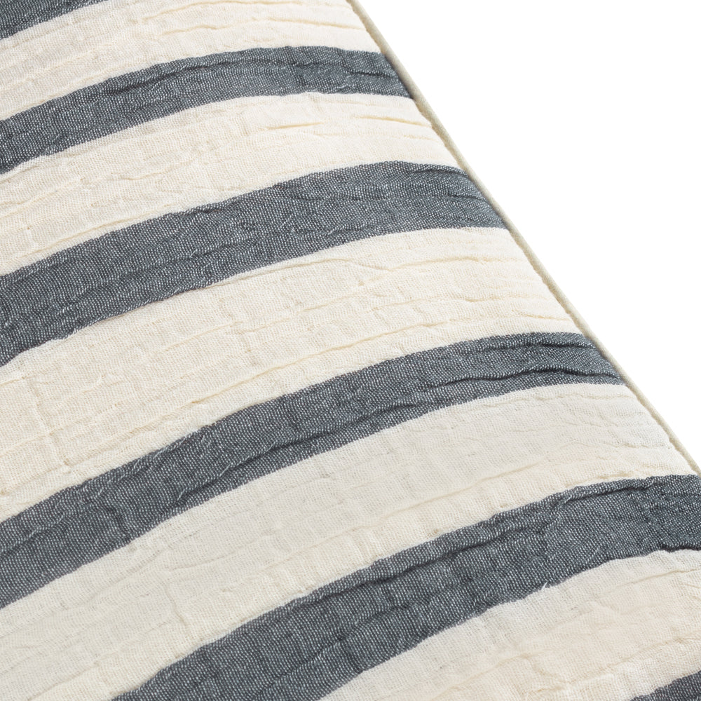 Striped Blue Cushions - Woven Stripe Cotton Polyester Filled Cushion Dusk Blue Yard