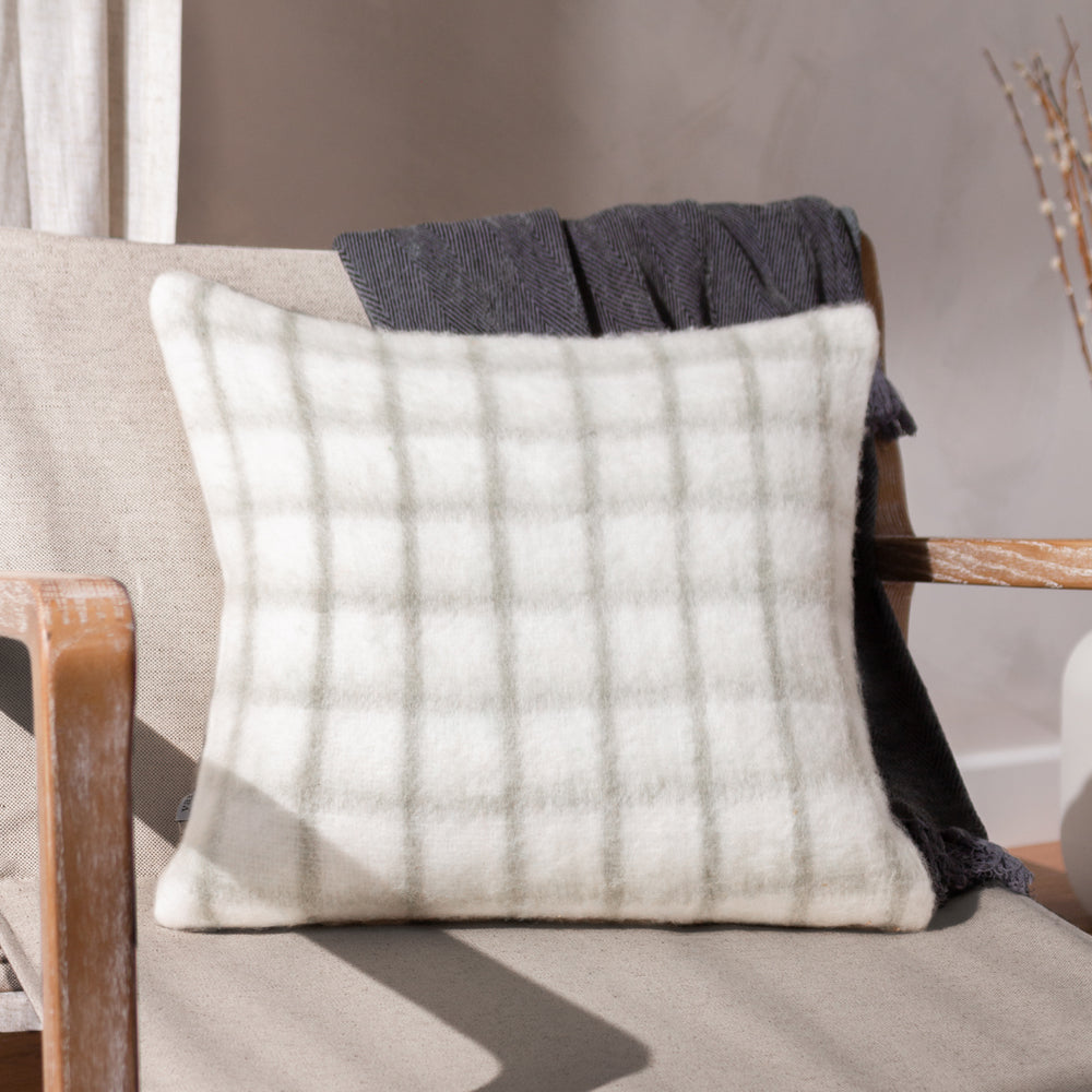 Check Beige Cushions - Yarrow Check  Cushion Cover Natural/Biscuit Yard